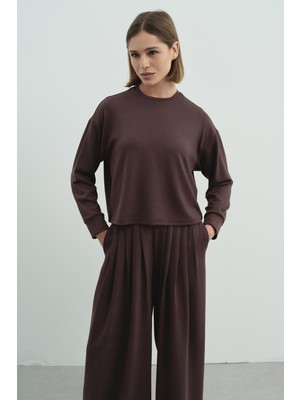 C&city Pure Touch Basic Sweatshirt CC7005 Kahve