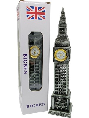 Dünyadan Hediyeler Vintage Metal Ingiltere London Big Ben Saat Kulesi Gümüş 23 cm
