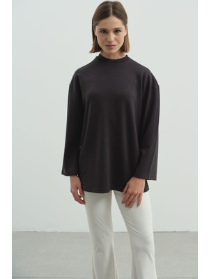 C&city Oversize Basic Sweatshirt 980 Füme