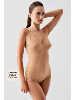 C&city Sıkılaştırıcı Lazer Kesim Vücut Korse 9605 Ten