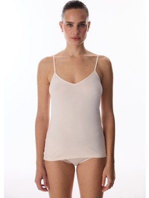 Penti Bej Reversible Side Pamuklu V Neck Atlet