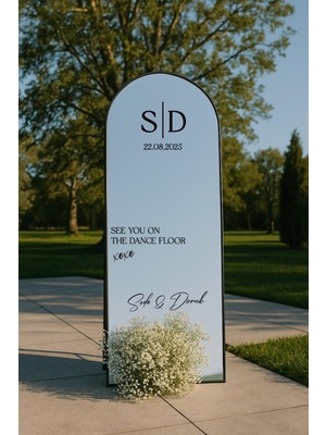 Düğün Nişan Söz Kına Ayna Yazısı 40CM Kişiselleştirilebilir Organizasyon Siyah Sticker