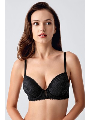 C&city Push Up Dantel Detaylı Sütyen C18365 Siyah