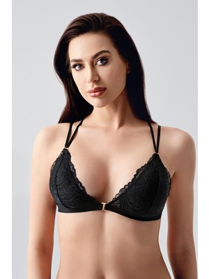 C&city Kapsız Bralet C18326 Siyah Örme Kumaşlı Düz Desenli Kadın İçin Konforlu Tasarım