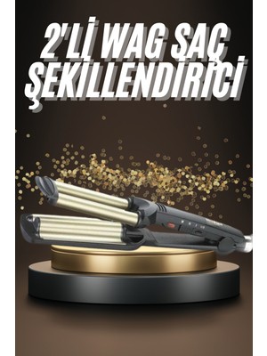 Aykantekno Ikili Wag Maşa Saç Şekillendirici Seramik Kaplama Isı Ayarlı (AYHN94820)