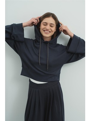 C&city Pure Touch Kapüşonlu Sweat CC7004 Füme