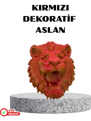Aykn Özel Tasarım 3D Aslan Figürü Duvar Süsü Dekoratif Heykel 20X21 cm (485O0)