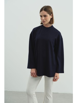 C&city Oversize Basic Sweatshirt 980 Lacivert