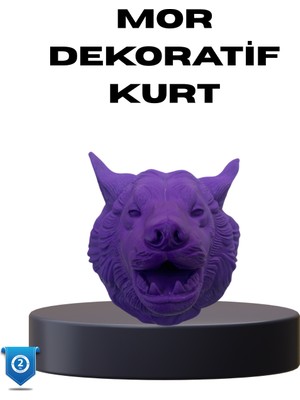 Aykn Özel Seri Mor Kurt Duvar Süsü Hediyelik Dekoratif Asılabilir Heykel (485O0)