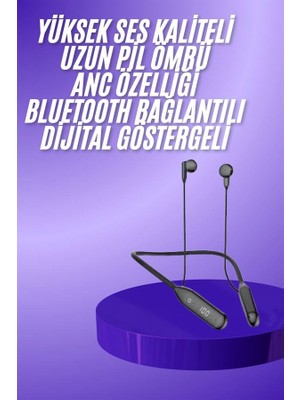 Aykn 60 Saat Kablolu Boyun Askılı Dijital Göstergeli Bluetooth Kulaklığı (485O0)