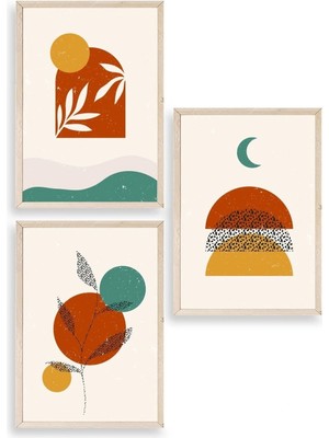 Durukar Manzara Üçlü Ahşap Çerçeveli Tablo 23 x 30