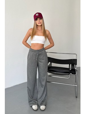 Giysa Kadın Beli Lastikli Çift Cepli Eşofman Altı Antrasit - MS0001328