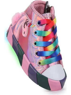 Kiko Kids Unicorn Fermuarlı Işıklı Kız Bebek Spor Ayakkabı