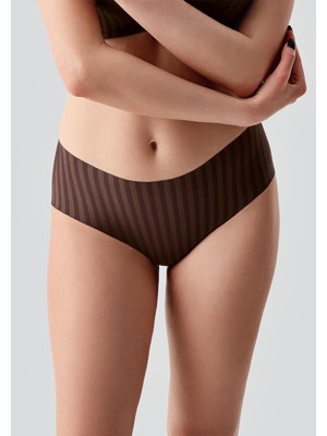 C&city Lazer Kesim Dikişsiz Hipster Külot C19212 Kahverengi