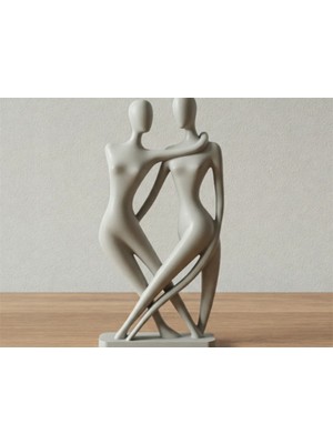 Iskandinav Tarzı Minimalist Tango Yapan Cift Biblo Heykel 3D Pla Baskı