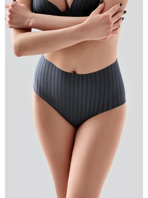 C&city Lazer Kesim Yüksek Bel Külot C19211 Antrasit