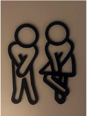 Wc Tuvalet Kapı Işaretleri Kadın Erkek 2 Parça Set 15CM 3D Baskı Pla Plastik