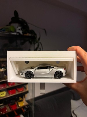 1/64 Hot Wheels Vb Modellere Uygun Garaj Şeklinde Duvar Anahtarlık Askılık Plastik 3D Baskı Beyaz