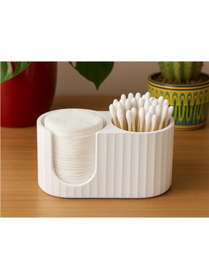 Makyaj Temizleme Pamuğu Kulak Temizleme Çubuğu Banyo Organizer 15 x 8 x 6 cm 3D Baskı Pla Plastik