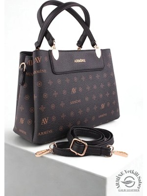 Armine Omuz Askılı Bayan Omuz & El Çanta 206 Kahve Baskılı