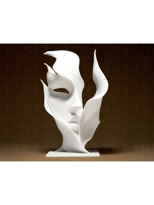 Soyut Kadın Yüz Büst Heykel Biblo Dekoratif Obje 12 cm 3D Baskı Pla Plastik