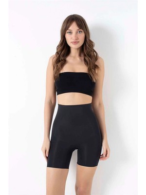 Beruflic Kadın Mikro Kumaş Beli Yapıştırma Paçaları Silikon Bantlı Paçalı Sıkı Şort Korse (2848)