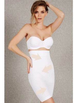 Beruflic Kadın Toparlayıcı Bel ve Bacak Inceltici Dikişsiz Yüksek Bel Kısa Paça Şort Korse (2541S)