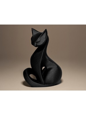 Kedi Biblo Dekoratif Obje Heykel 12 cm 3D Baskı Pla Plastik