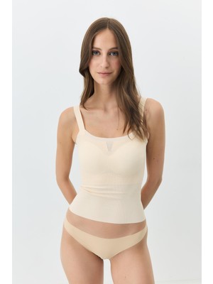 C&city Balensiz Dikişsiz Lazer Kesim Büstiyer Çıkarılabilir Pedli 1011 Ten