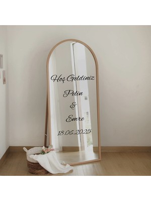 Düğün Nişan Ayna Yazısı 45CM Kişiselleştirilebilir Söz Organizasyon Süsü Folyo Sticker