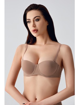 C&city Dolgusuz Straplez Sütyen C17050 Capucino