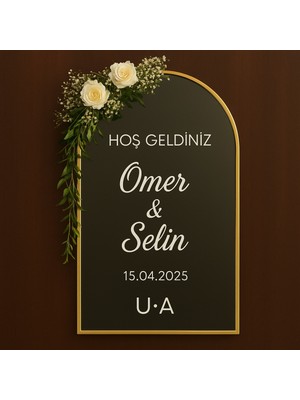 Düğün Davet Karşılama Ayna Yazısı Stickers 40 cm Aynaya Uyumlu