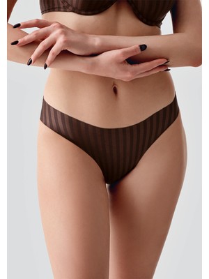 C&city Lazer Kesim Dikişsiz Slip Külot C19213 Kahverengi