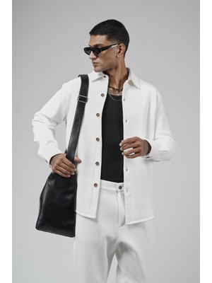 Regular Kalıp Jakarlı Erkek Pantolon Gömlek Takım