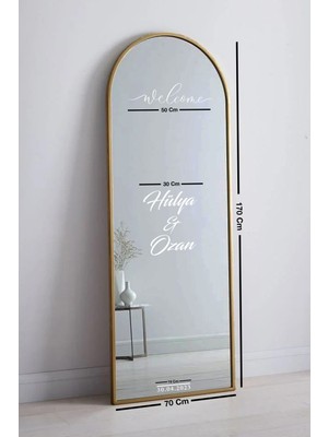 Düğün Nişan Ayna Yazısı 40CM Kişiselleştirilebilir Söz Organizasyon Süsü Beyaz Folyo Sticker