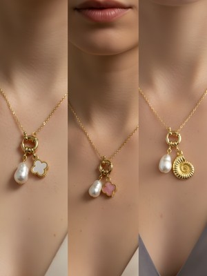 NKT Collection Deniz Kabuğu Midye Kutup Yıldızı Incili Kolye