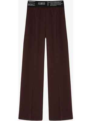 Quzu Lastik Detaylı Koyu Kahve Kadın Pantolon 71153