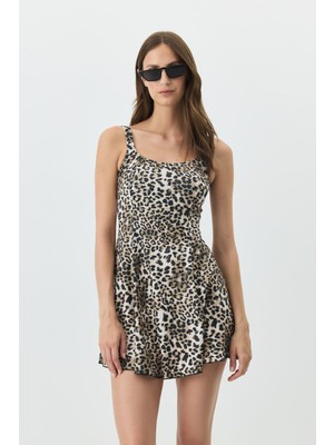 C&city Şortlu Elbise Mayo 7490 Leopar