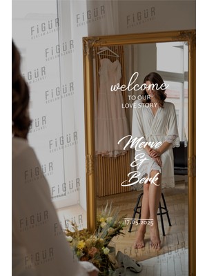 Düğün Nişan Söz Kına Doğum Günü Ayna Yazısı 40CM Kişiselleştirilebilir Organizasyon Beyaz Sticker