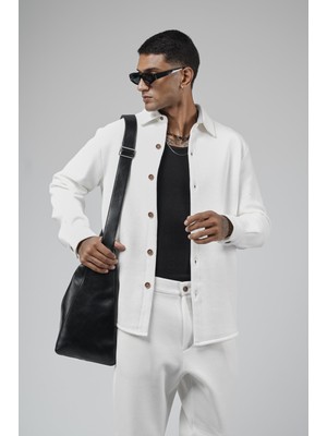 Regular Kalıp Jakarlı Erkek Pantolon Gömlek Takım