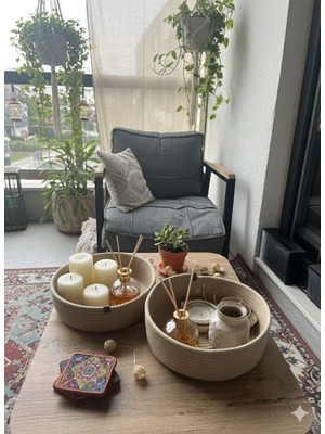 Ms Milasewing Bohem Dokunuş: El Örmesi Çok Amaçlı Sepet Seti (2'li)