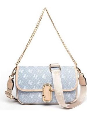 Silver Polo 1171 Kadın El ve Omuz Çantası Mavi Taş