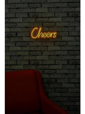 - Cheers - Neon Yazı LED Işık Dekoratif Duvar Aydınlatması Sihirli LED Mesajlar