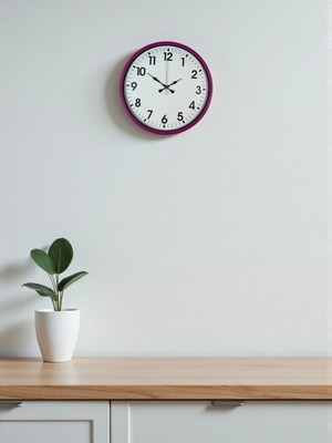 Durukar Zentime 36 cm Pembe Dekoratif Duvar Saati