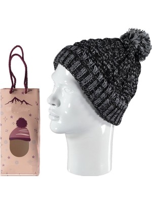 Bipamuk Amelıe Tasarım Kadın Kalın Örgü Ponponlu Bere Yumuşak Esnek Özel Hediye Kutulu