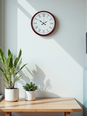 Durukar Zentime 36 cm Kırmızı Dekoratif Duvar Saati