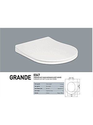 Nkp - Grande Thermoplast Yavaş Kapanan Klozet Kapağı - 0347