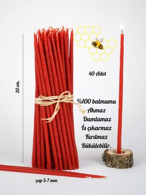 Frig Lavanta Tasarım Hediyelik Balmumu İnce Ritüel Mum 40 Adet - Dilek Tören Slim Mum 20 cm.