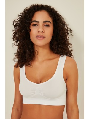 C&city C14015 Dikişsiz Dekolte Sütyen Beyaz