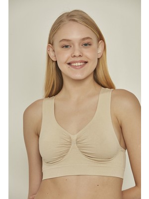 C&city C14011 Dikişsiz Sporcu Sütyen Ten